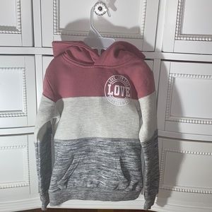 Girls Pink and Gray hoodie sweatshirt